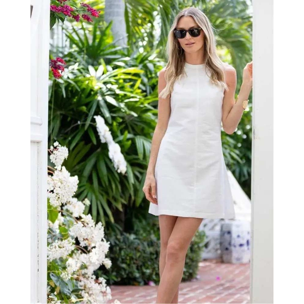 Julia Amory Baby Jane Dress XL Blanc Chic Silk Dupioni Sleeveless Mini NWT $298